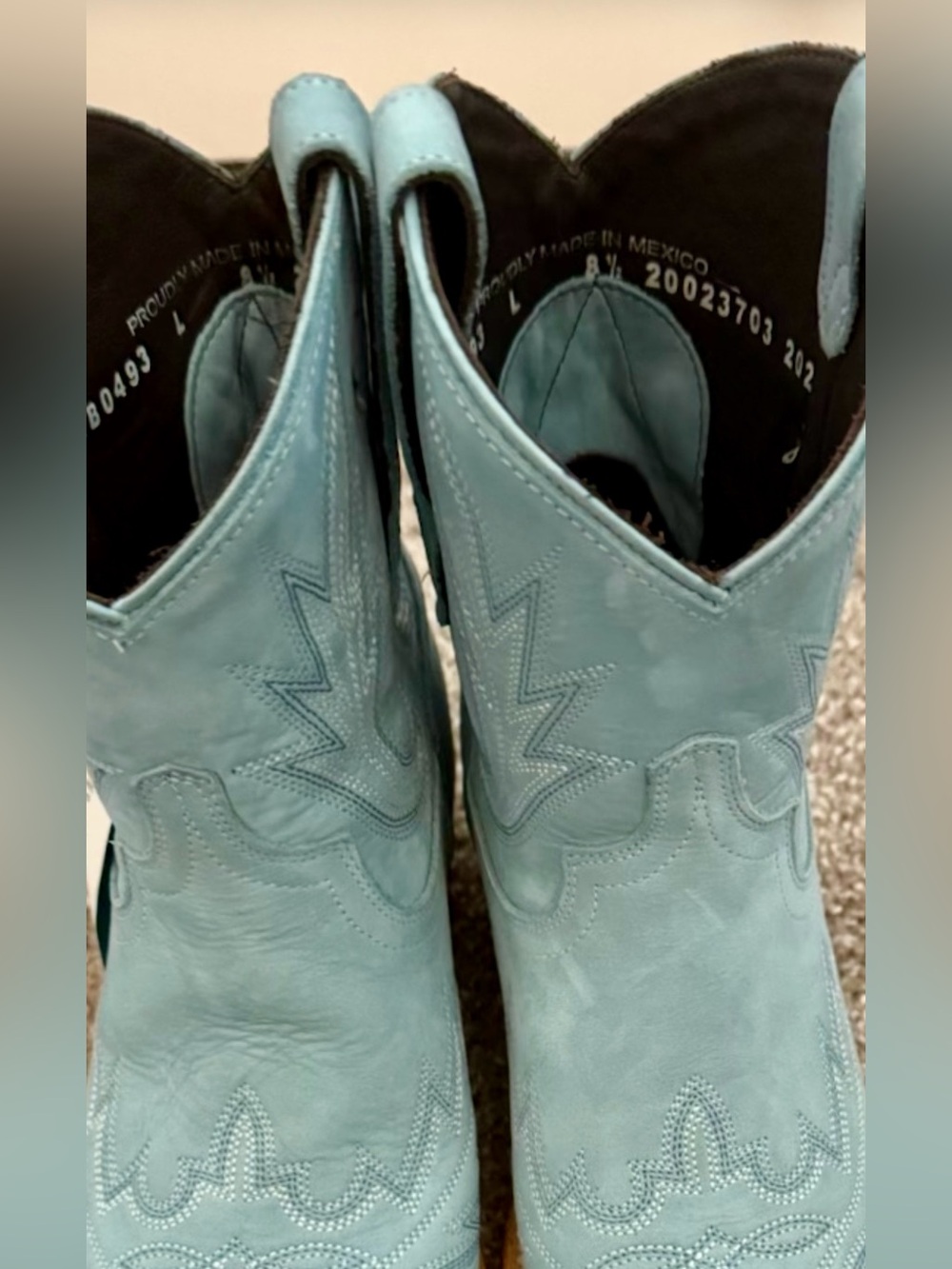Lane Lexington Bootie Powder Blue Leather Western Cowboy Boots Size 8.5 NWT - Picture 8 of 8